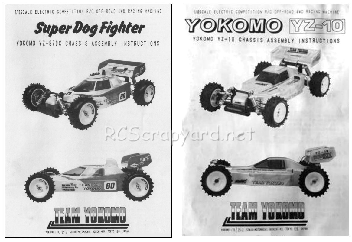 Yokomo YZ-780C - Associated YZ-10 - Manual Covers