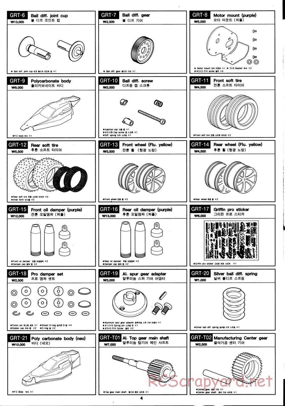 Academy - Griffin Pro - Parts List - Page 4