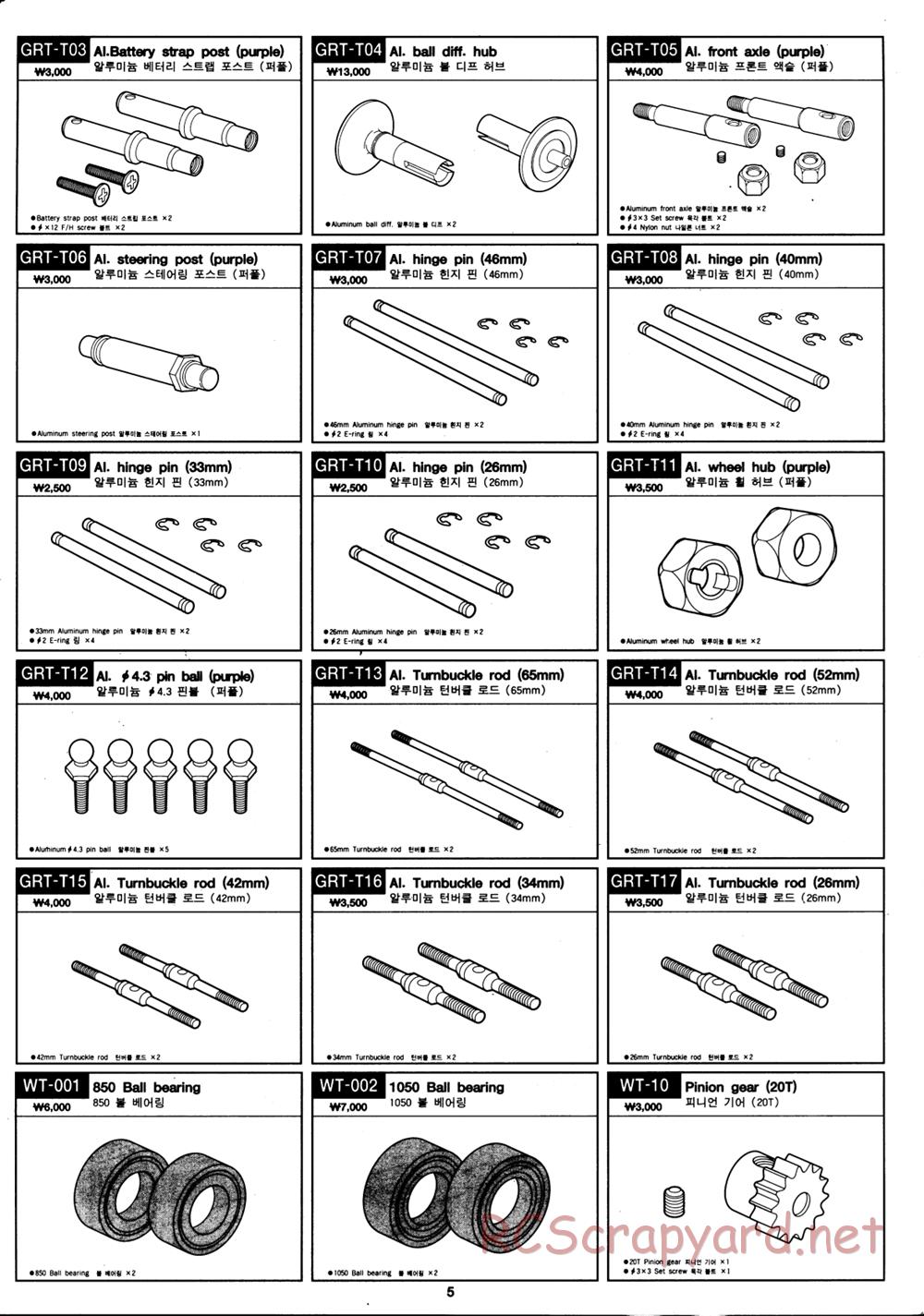 Academy - Griffin Pro - Parts List - Page 5