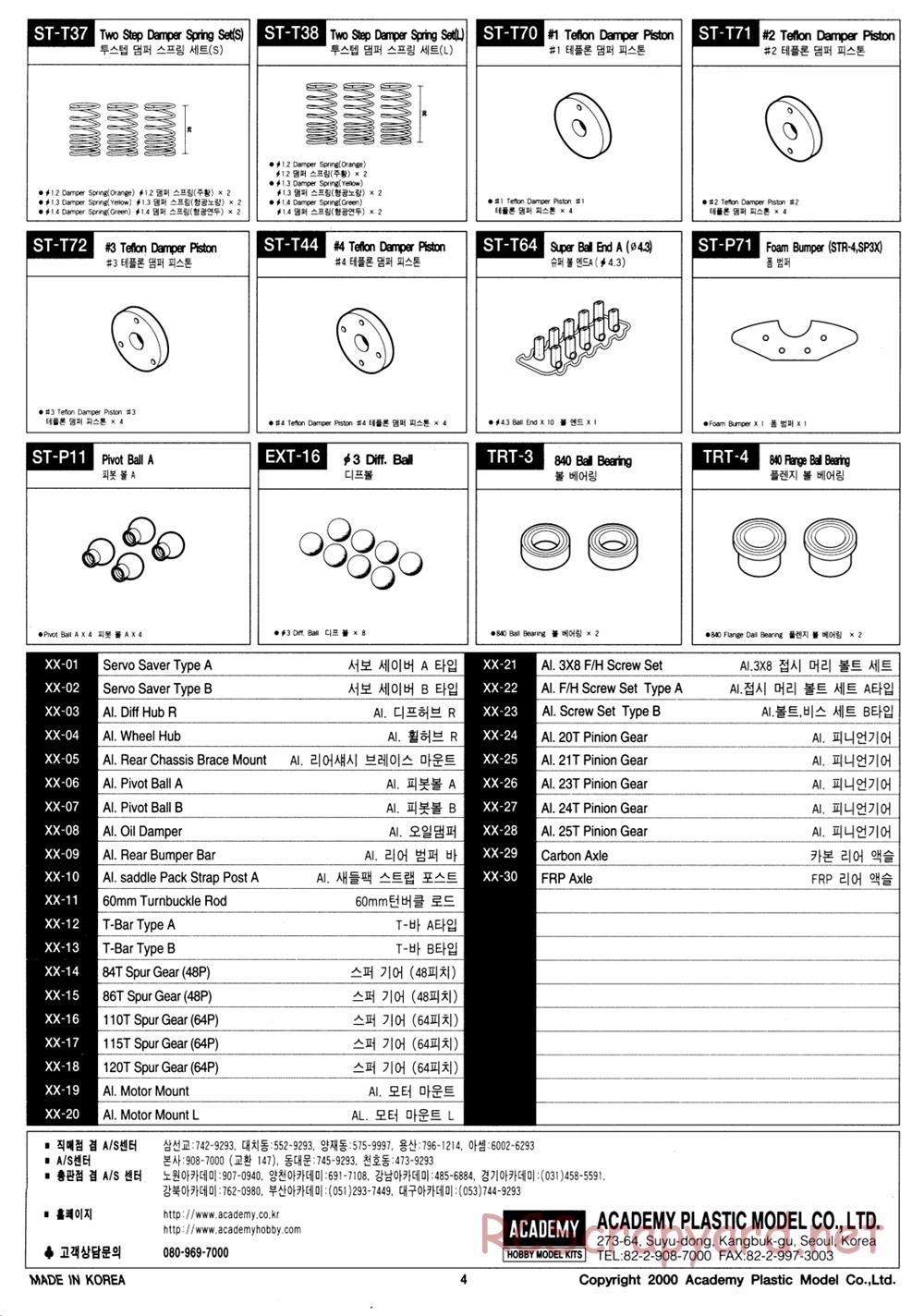 Academy - SP3-X - Parts List - Page 4