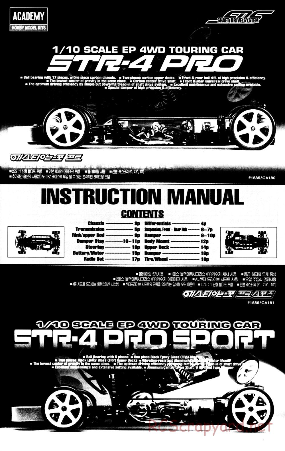 Academy - STR-4 Pro / Pro Sport - Manual - Page 1