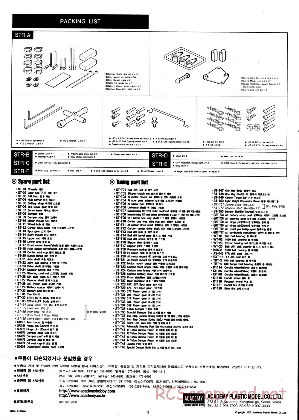 Academy - STR-4 Rally - Manual - Page 10