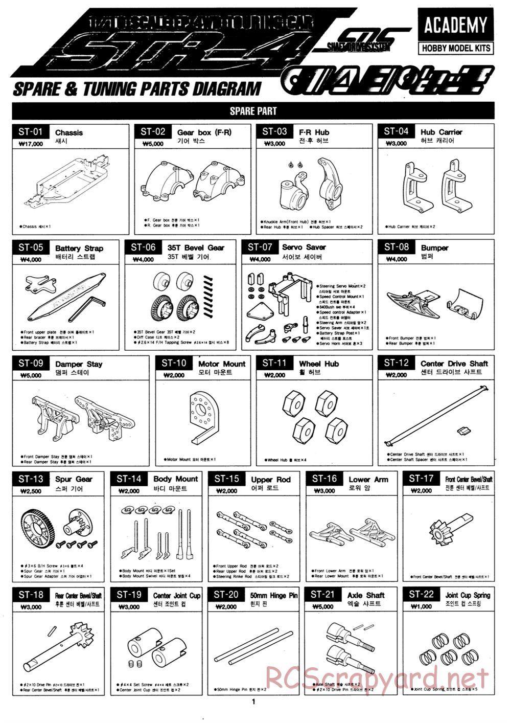 Academy - STR-4 Rally - Exploded View and Parts List - Page 13