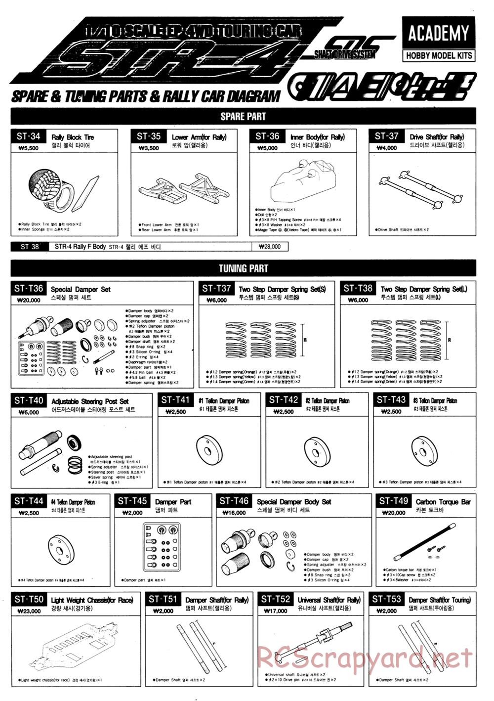 Academy - STR-4 Rally - Exploded View and Parts List - Page 17