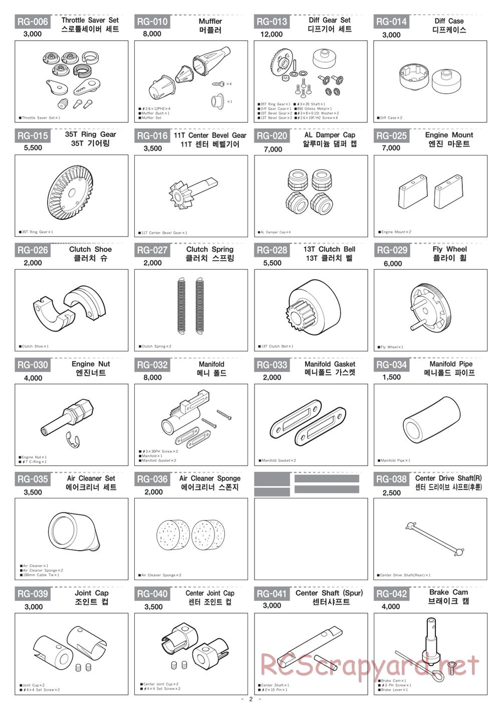 Academy - Velox-XB - Parts List - Page 2