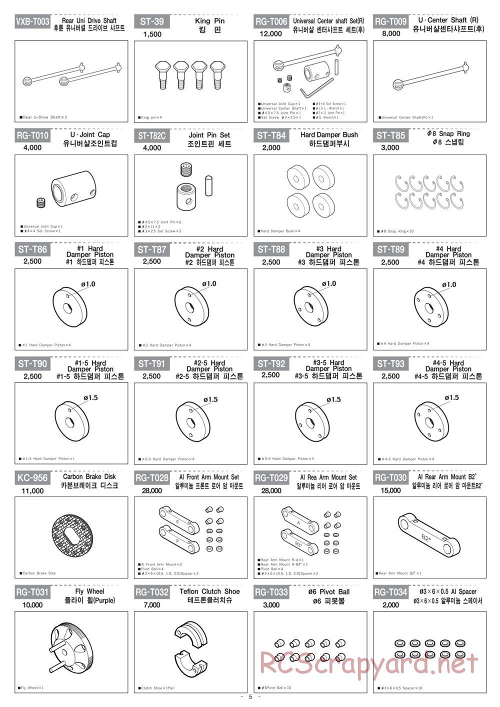 Academy - Velox-XB - Parts List - Page 5