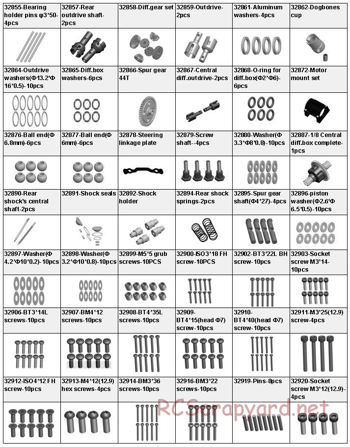 Acme Racing - Barbarian EXL - Exploded View and Parts List - Page 6