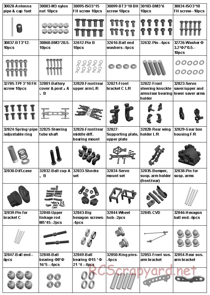 Acme Racing - Barbarian - Exploded View and Parts List - Page 2