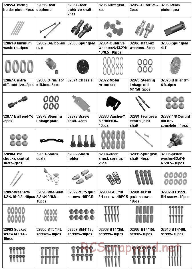 Acme Racing - Barbarian - Exploded View and Parts List - Page 3