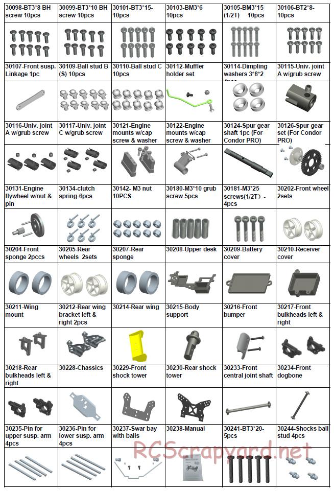 Acme Racing - Condor Pro - Exploded View and Parts List - Page 11