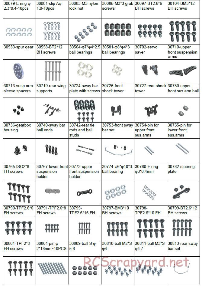 Acme Racing - Mini Tiger Attack - Exploded View and Parts List - Page 7