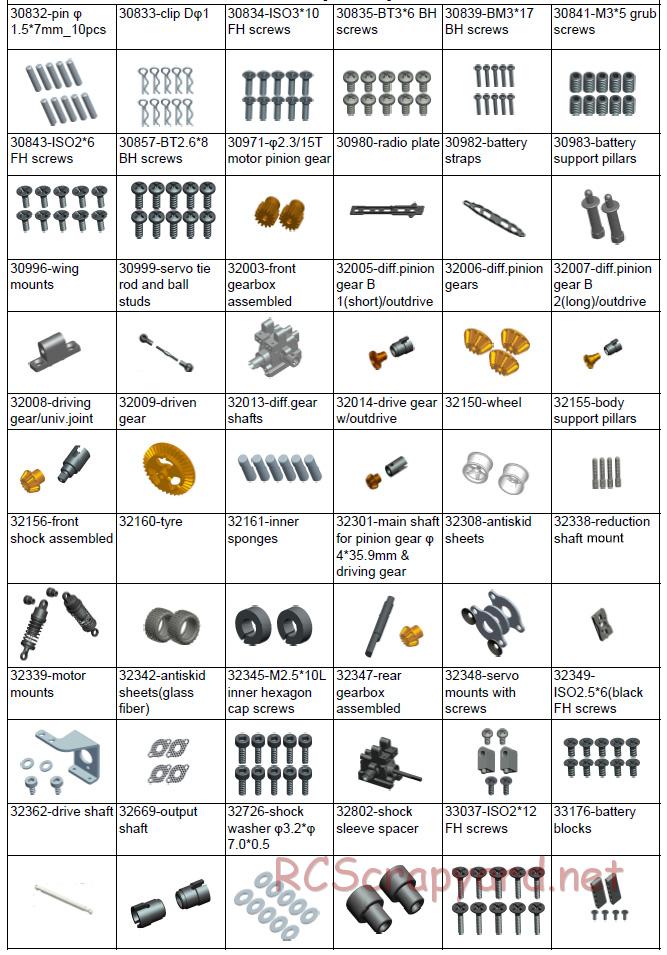 Acme Racing - Mini Tiger Attack - Exploded View and Parts List - Page 8