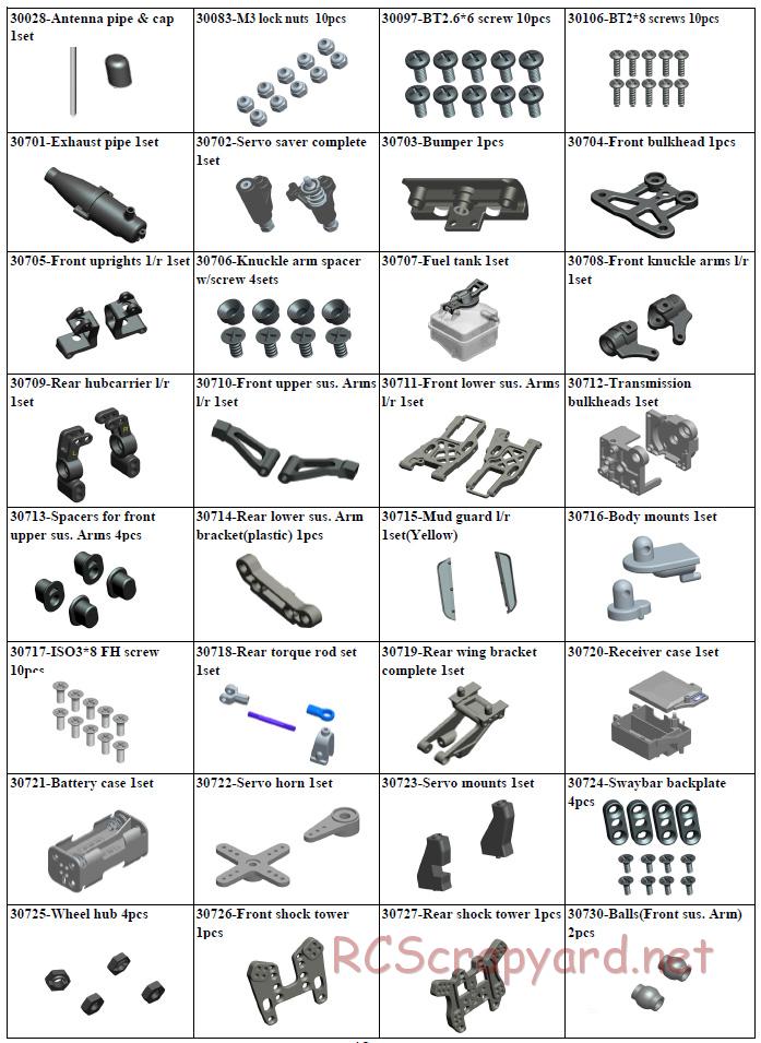 Acme Racing - NB16 - Exploded View and Parts List - Page 8