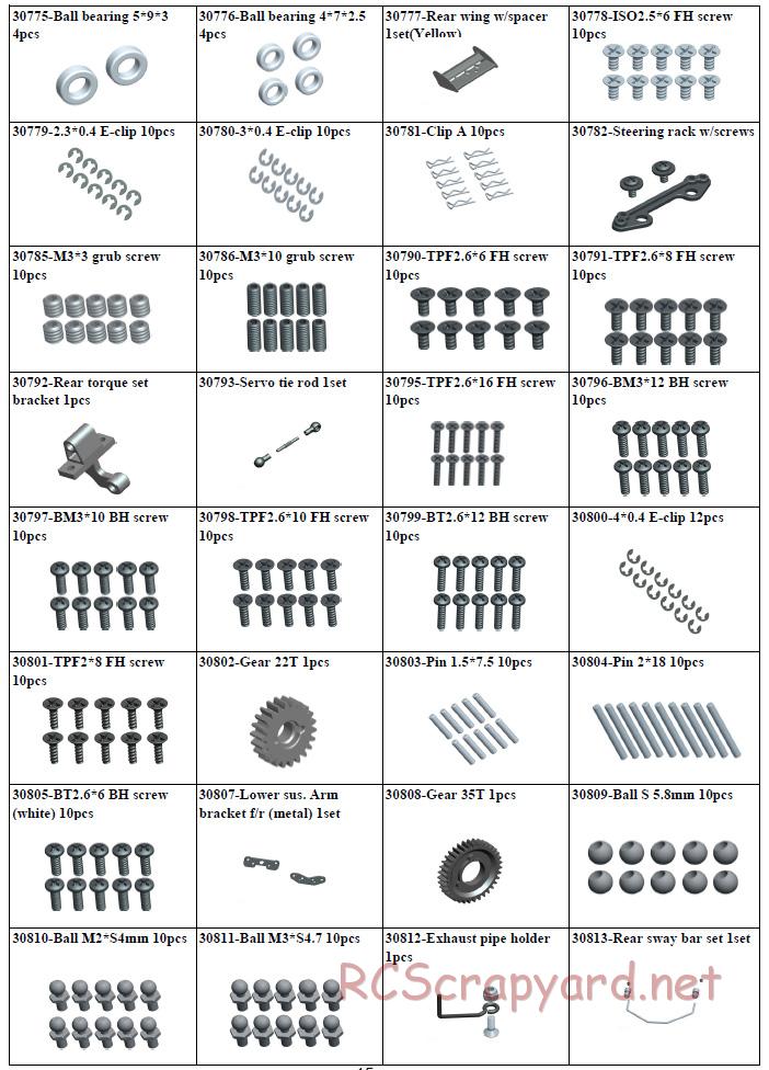 Acme Racing - NB16 - Exploded View and Parts List - Page 9