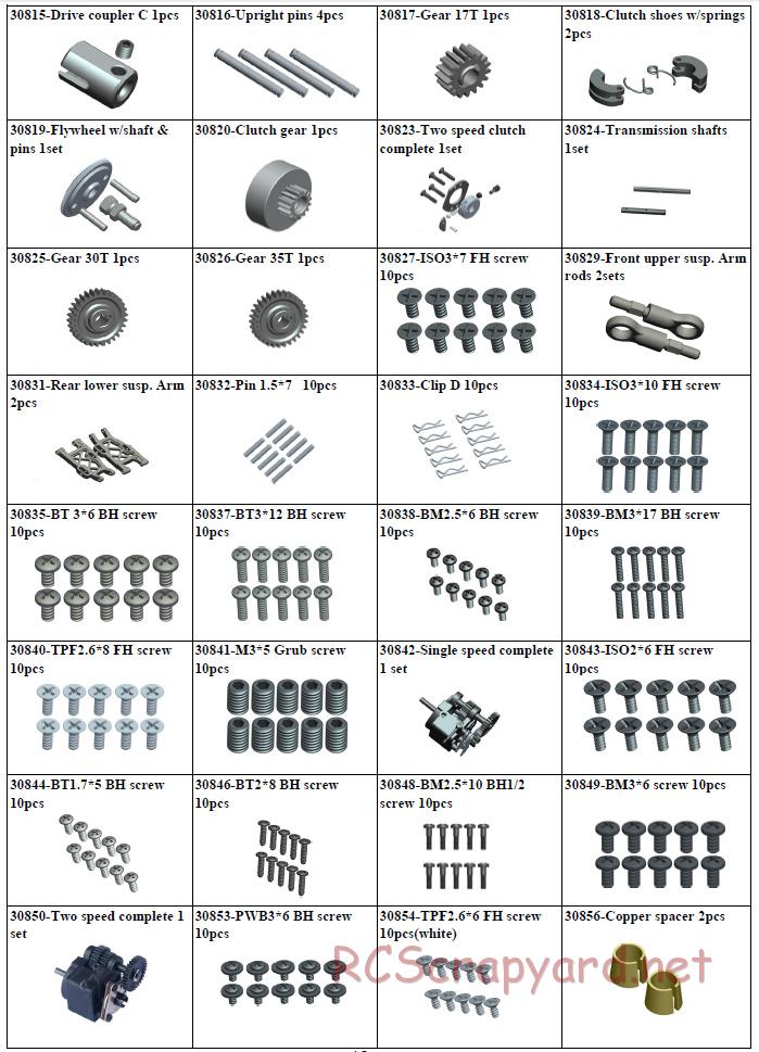 Acme Racing - NB16 - Exploded View and Parts List - Page 10