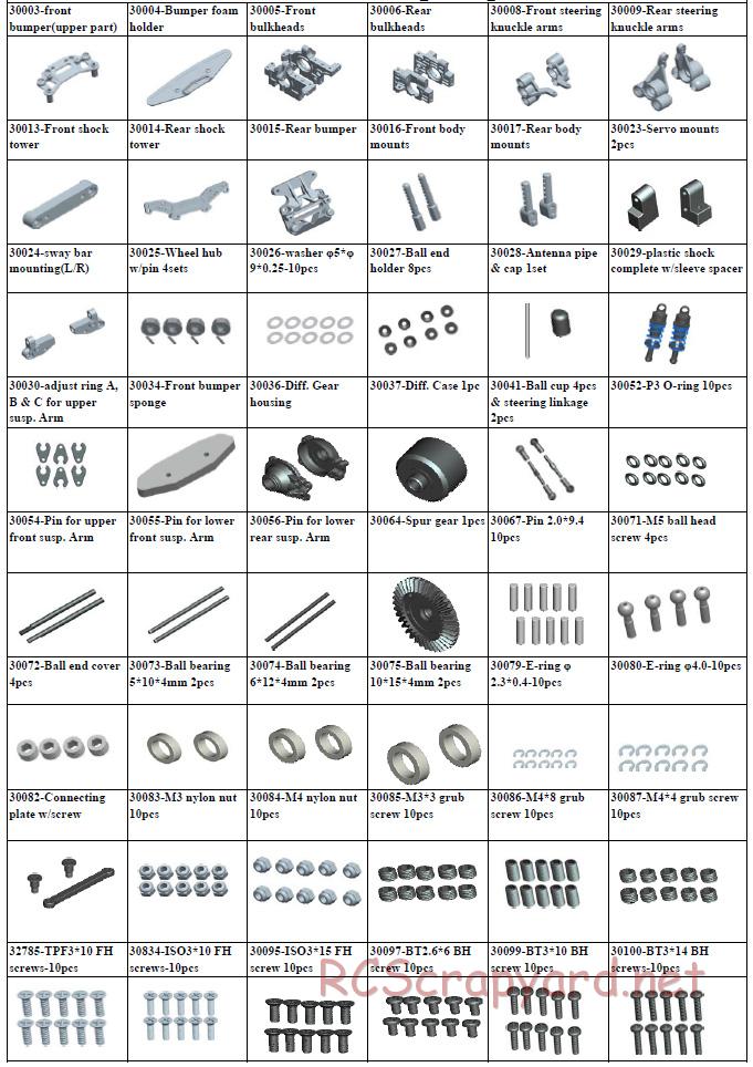 Acme Racing - Phantom - Exploded View and Parts List - Page 7