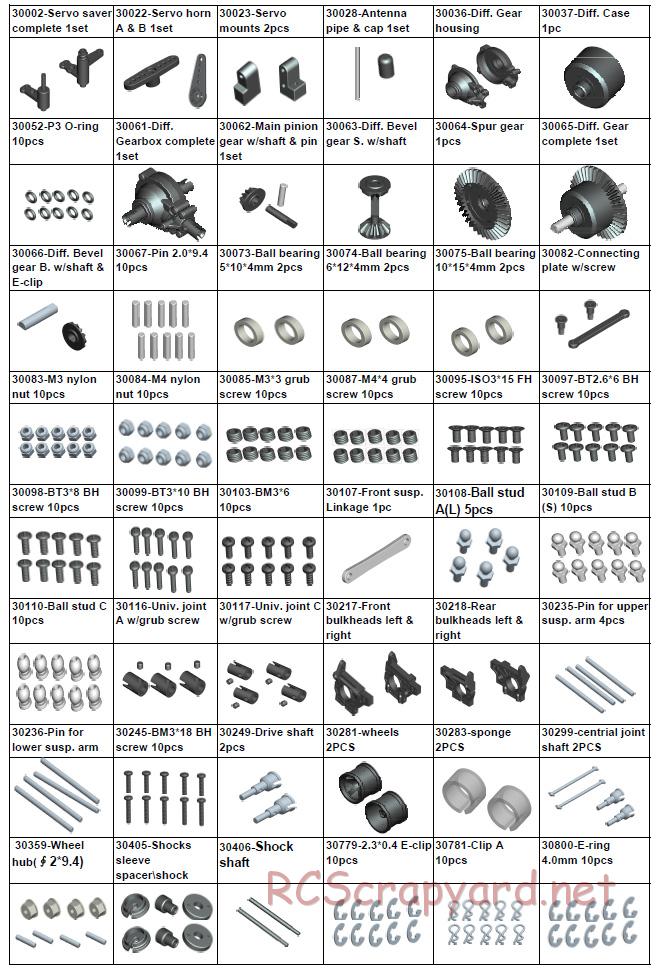 Acme Racing - Raptor - Exploded View and Parts List - Page 7