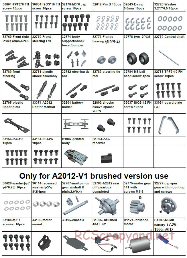 Acme Racing - Raptor - Exploded View and Parts List - Page 8