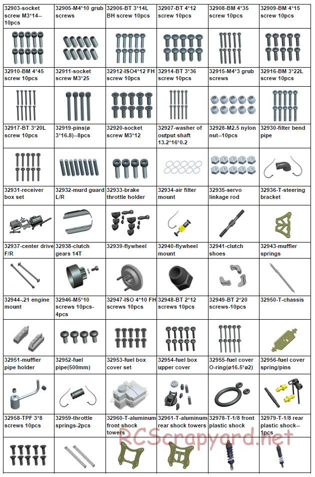 Acme Racing - Warrior Pro - Exploded View and Parts List - Page 9