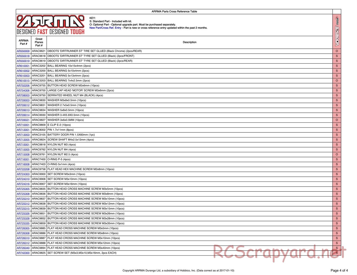 ARRMA - 102601 - Parts - Page 4