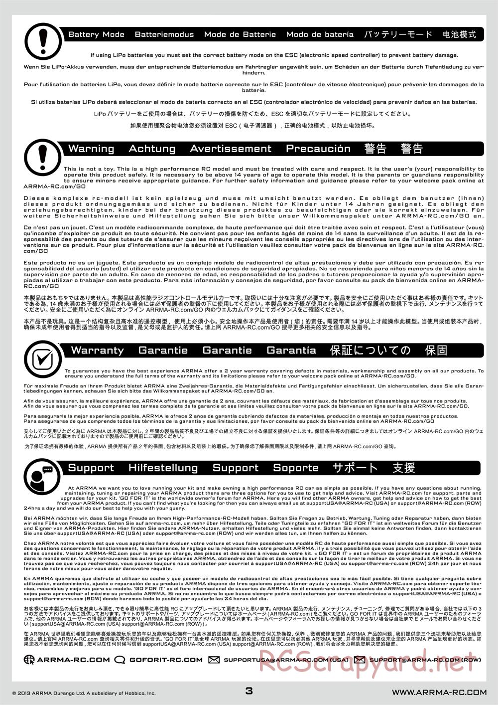 ARRMA - Vorteks BLS (2014) - Manual - Page 3