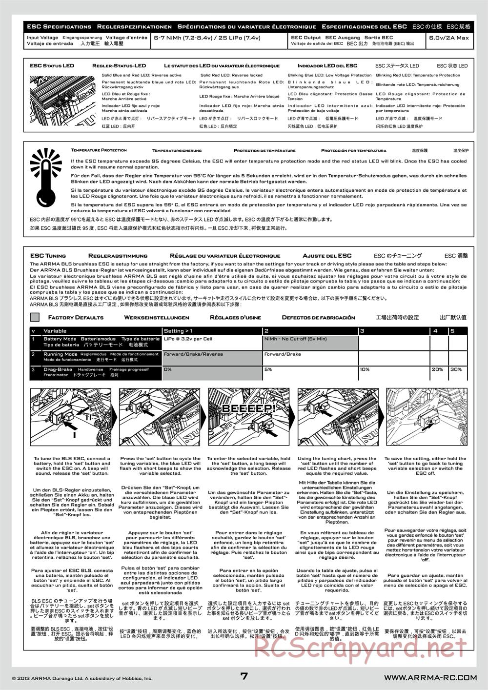 ARRMA - Vorteks BLS (2014) - Manual - Page 7