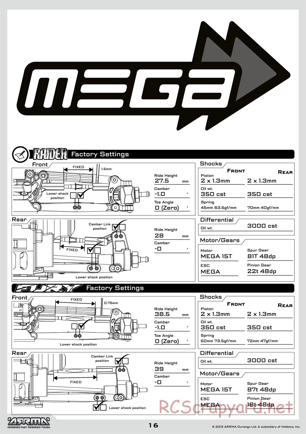 ARRMA - Vorteks BLS (2014) - Manual - Page 16