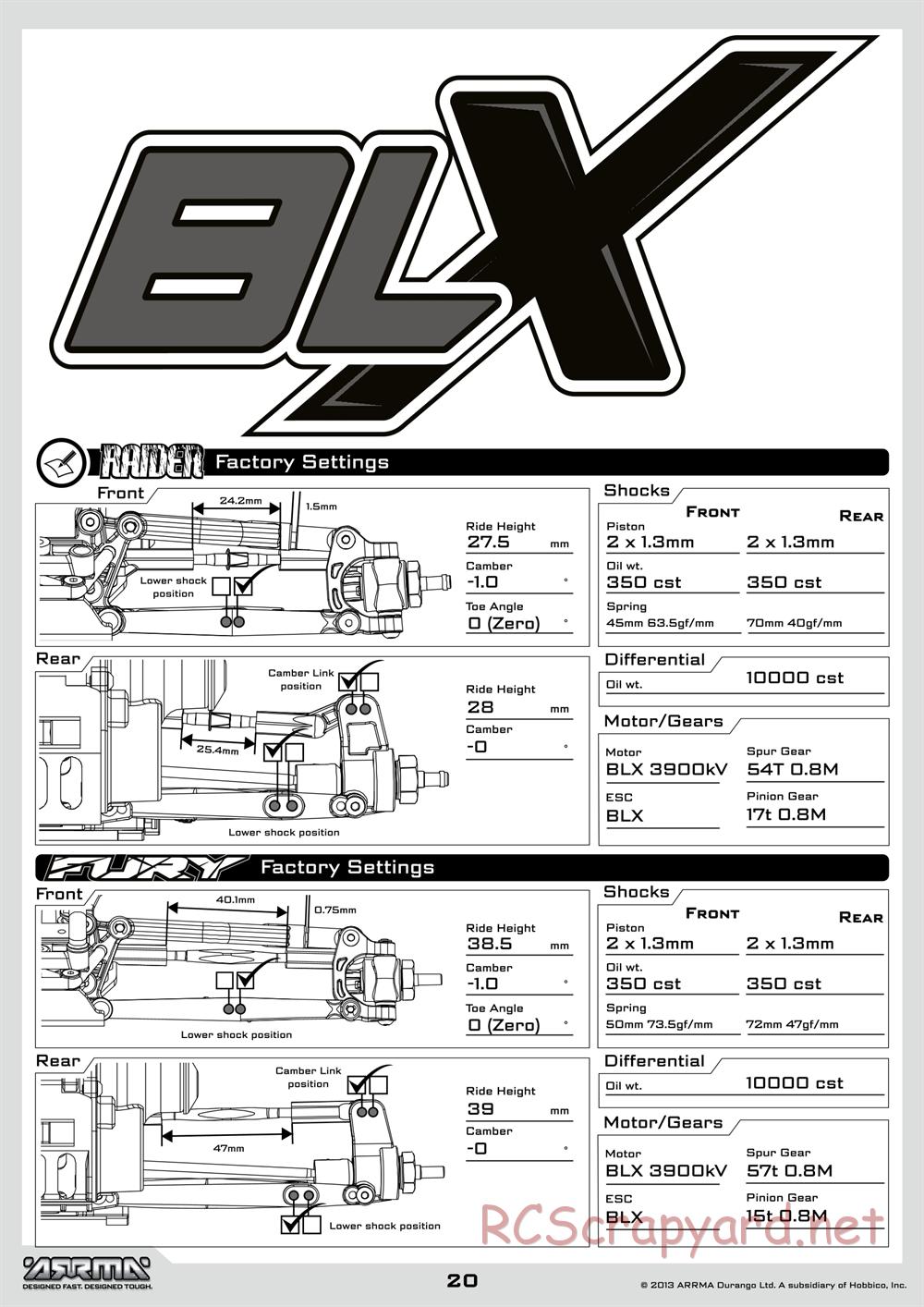 ARRMA - Vorteks BLS (2014) - Manual - Page 20