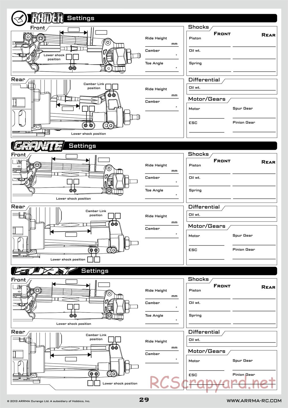 ARRMA - Vorteks BLS (2014) - Manual - Page 29