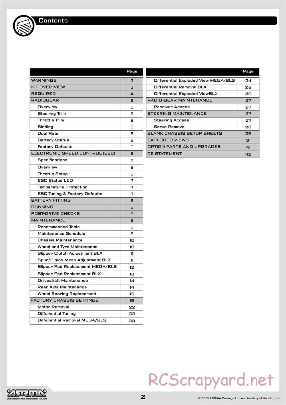 ARRMA - Granite Mega (2014) - Manual - Page 2