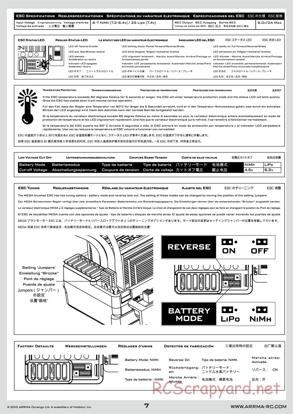 ARRMA - Granite Mega (2014) - Manual - Page 7