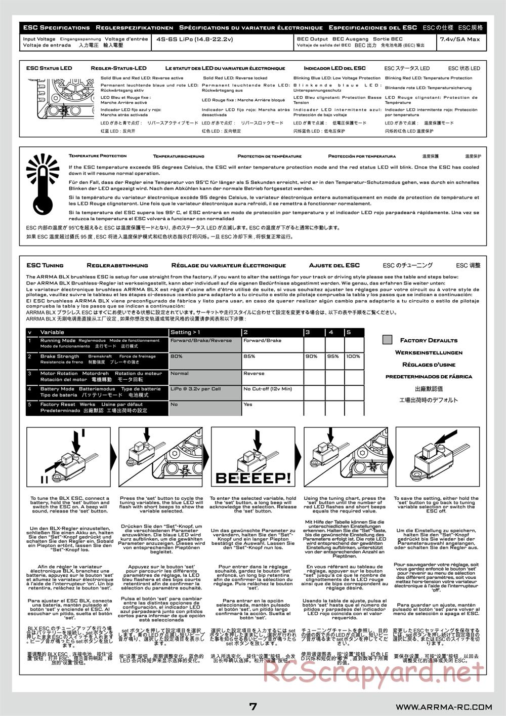 ARRMA - Senton 6S BLX (2014) - Manual - Page 7