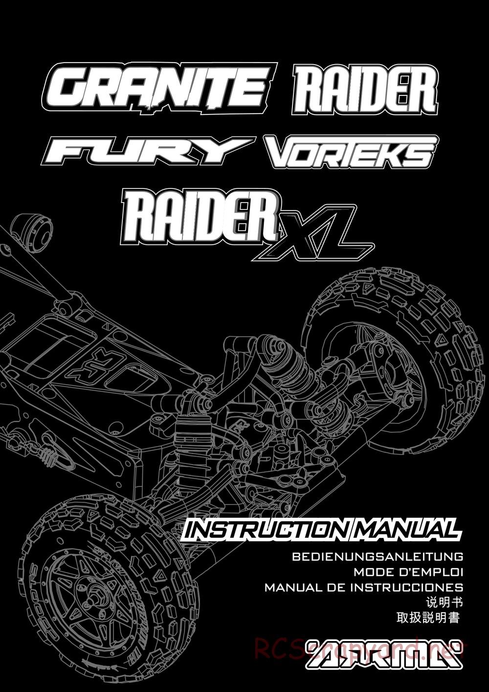 ARRMA - Raider BLX (2014) - Manual - Page 1