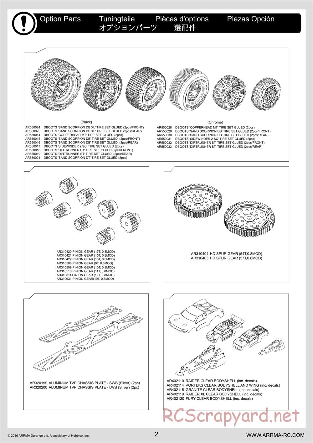 ARRMA - Granite BLX (2016) - Manual - Page 2