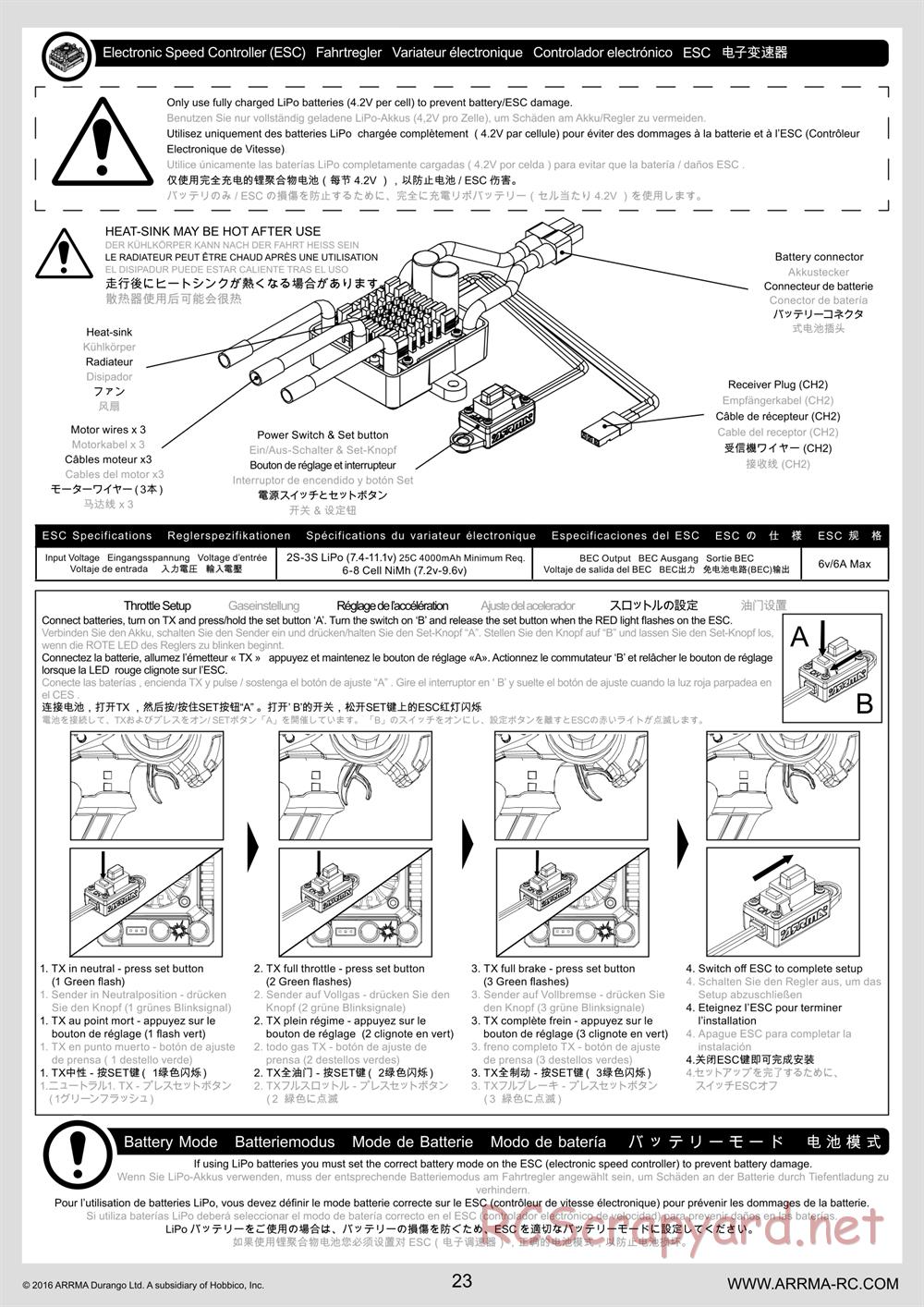 ARRMA - Granite BLX (2016) - Manual - Page 23