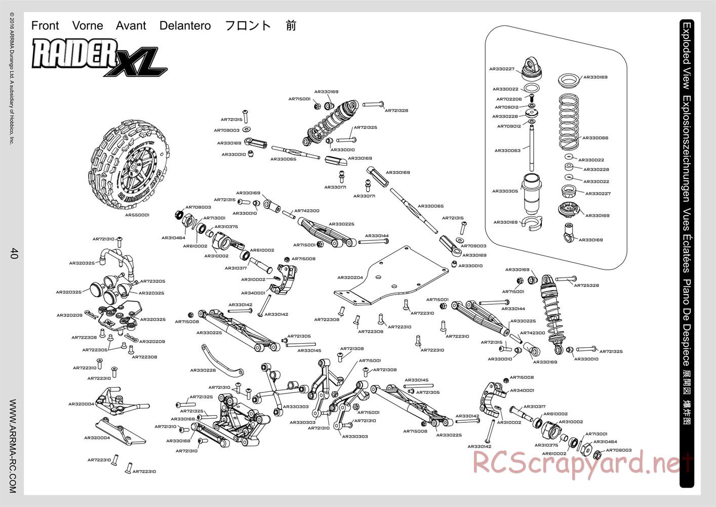 ARRMA - Raider BLX (2014) - Manual - Page 40