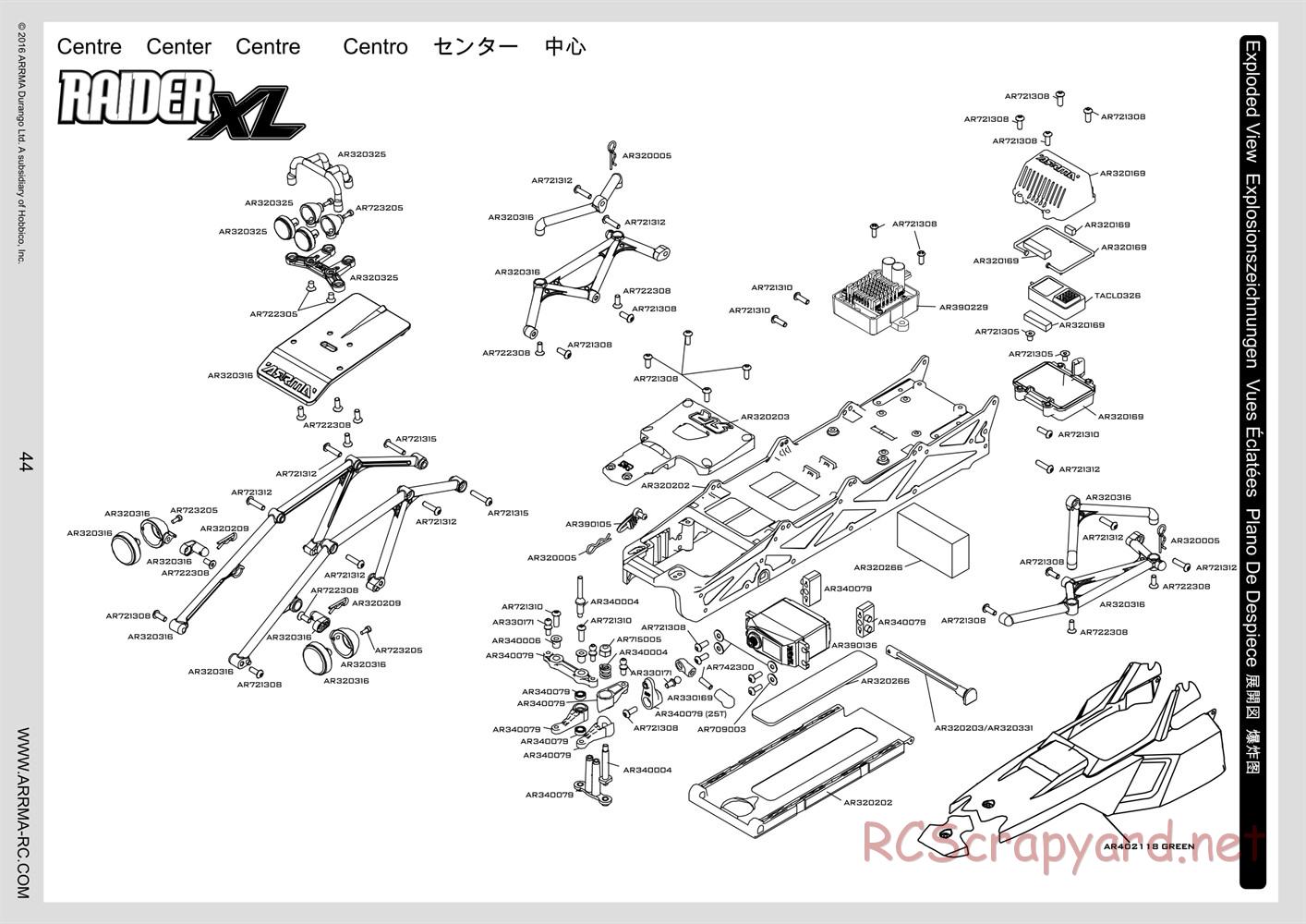 ARRMA - Raider BLX (2014) - Manual - Page 44