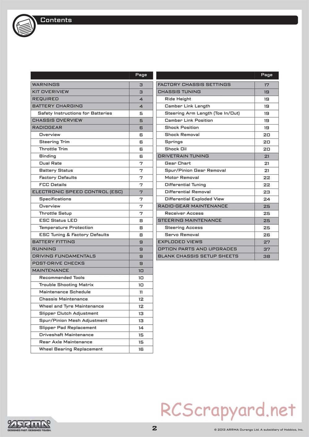 ARRMA - Granite BLX (2013) - Manual - Page 2