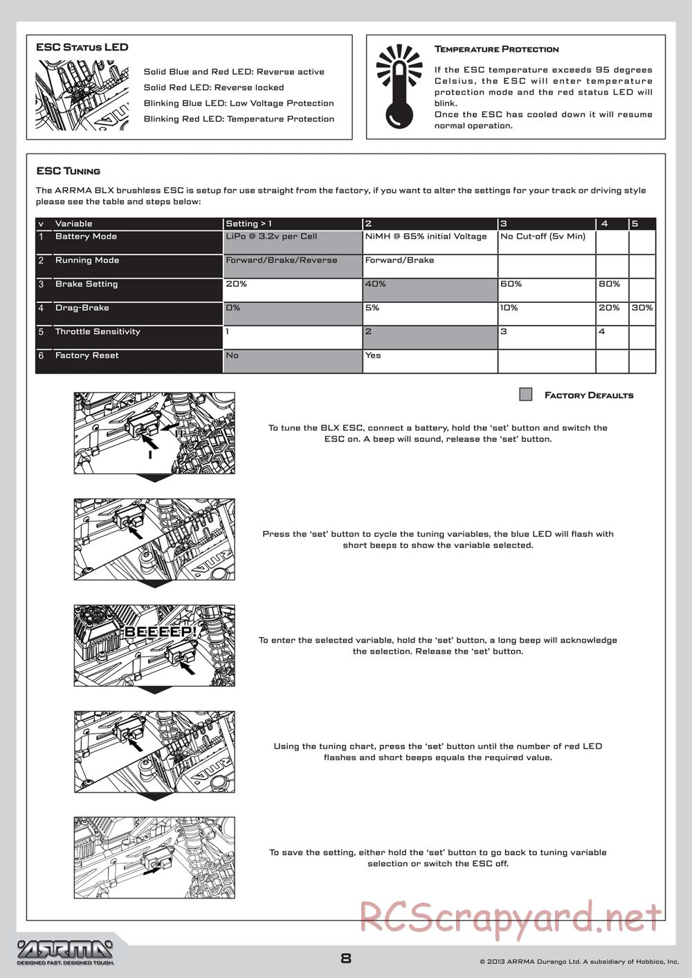 ARRMA - Raider BLX (2013) - Manual - Page 8