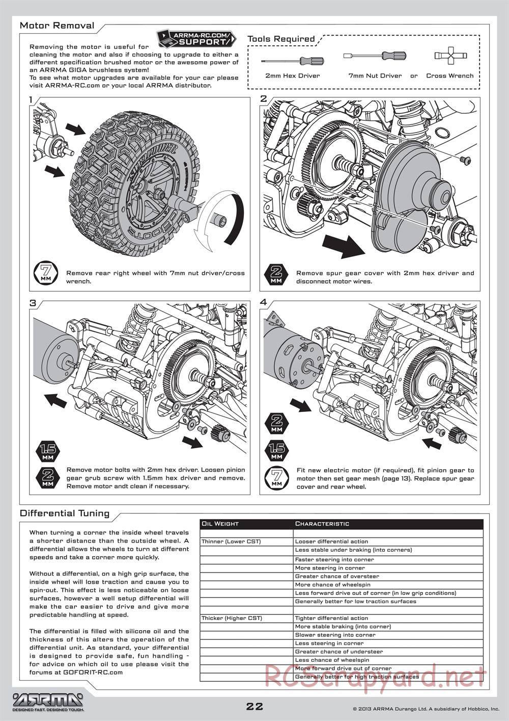 ARRMA - Mojave BLX (2013) - Manual - Page 22