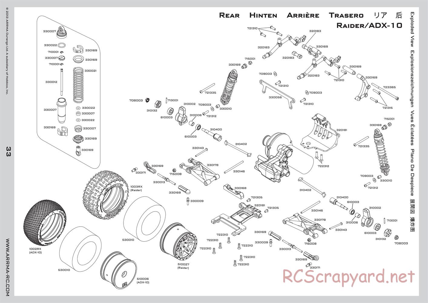 ARRMA - Raider BLX (2013) - Manual - Page 33