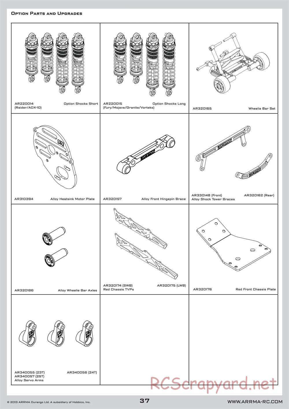 ARRMA - Granite BLX (2013) - Manual - Page 37