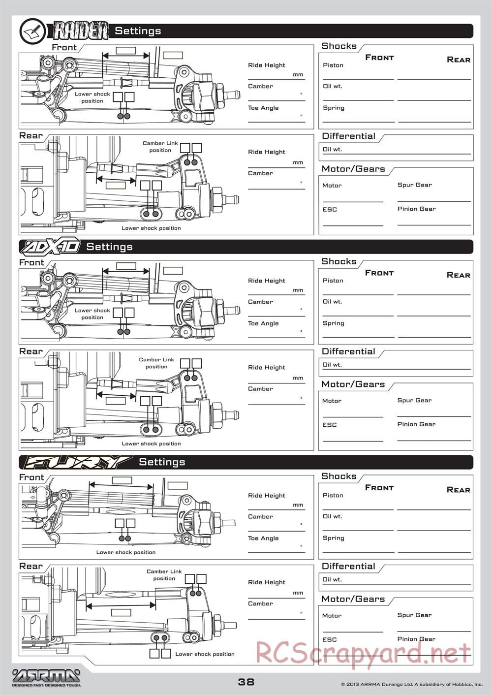 ARRMA - Mojave BLX (2013) - Manual - Page 38