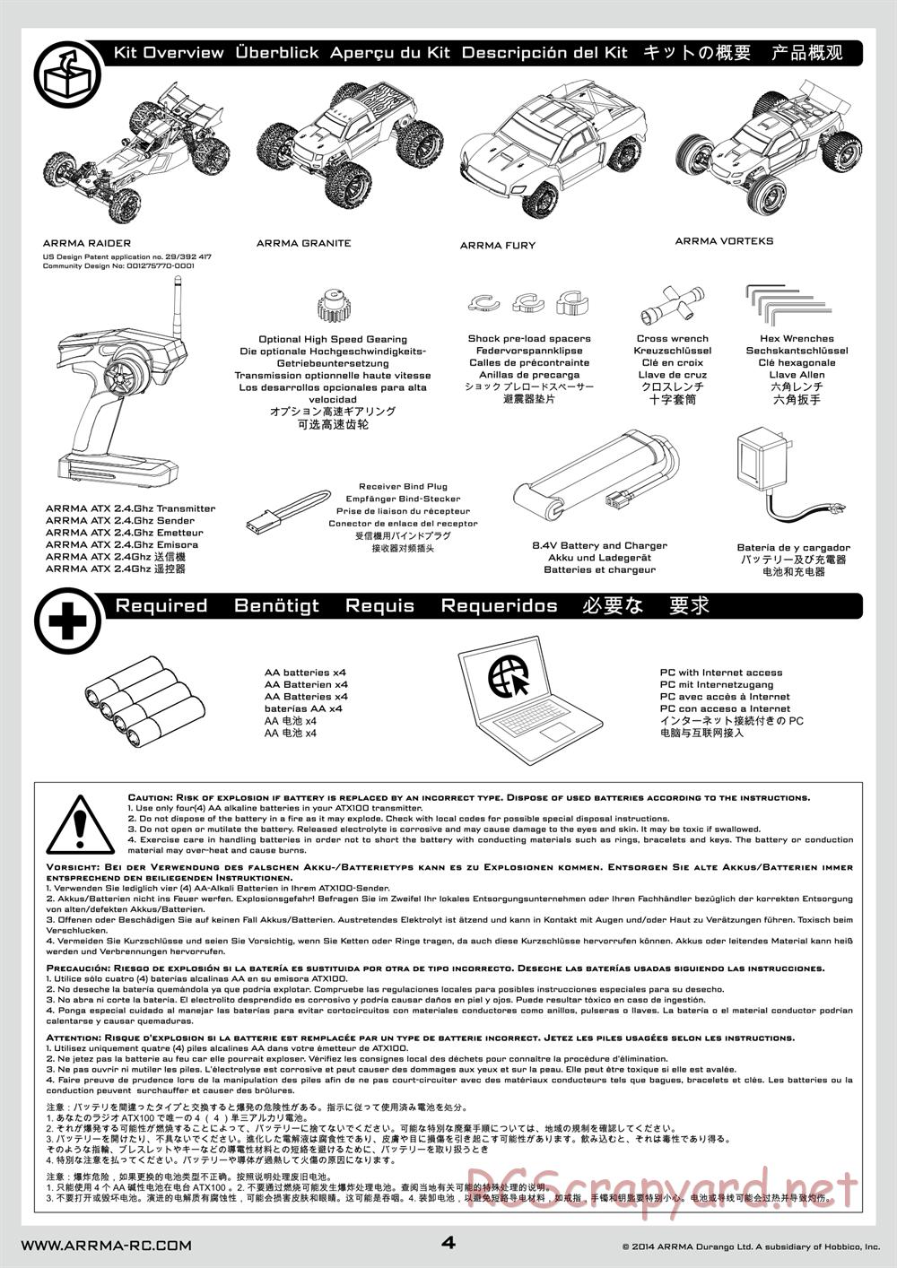 ARRMA - Granite BLX (2014) - Manual - Page 4