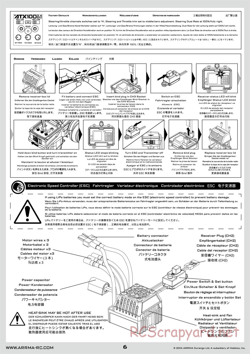 ARRMA - Granite BLX (2014) - Manual - Page 6