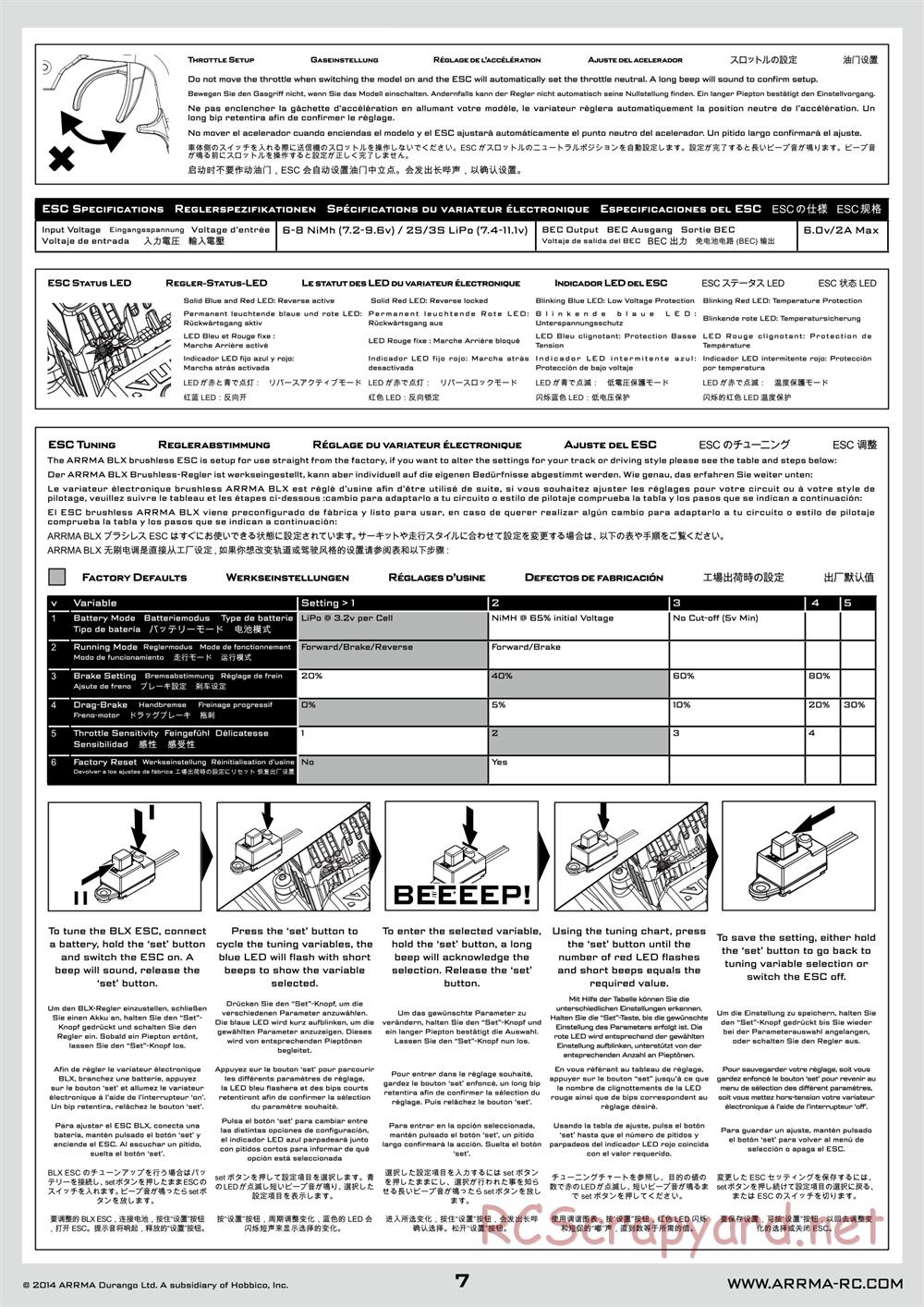 ARRMA - Granite BLX (2014) - Manual - Page 7