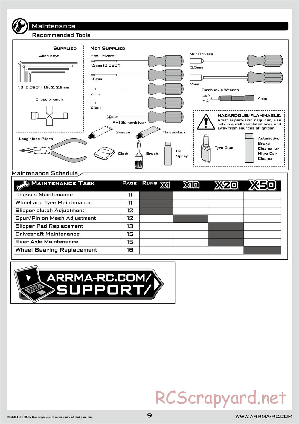 ARRMA - Granite BLX (2014) - Manual - Page 9