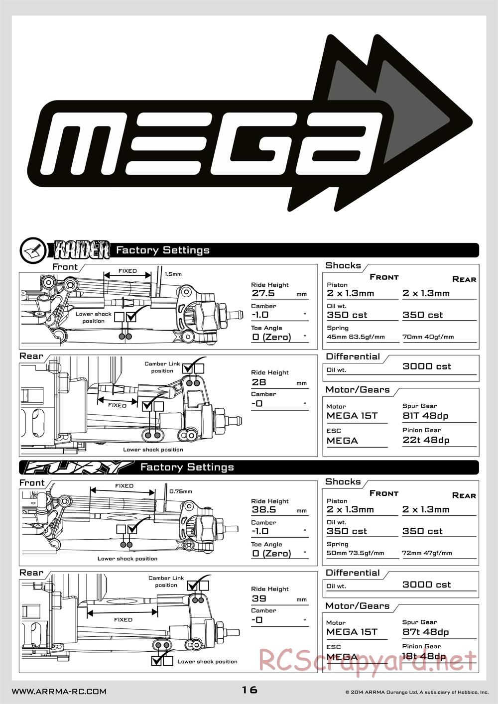 ARRMA - Granite BLX (2014) - Manual - Page 16