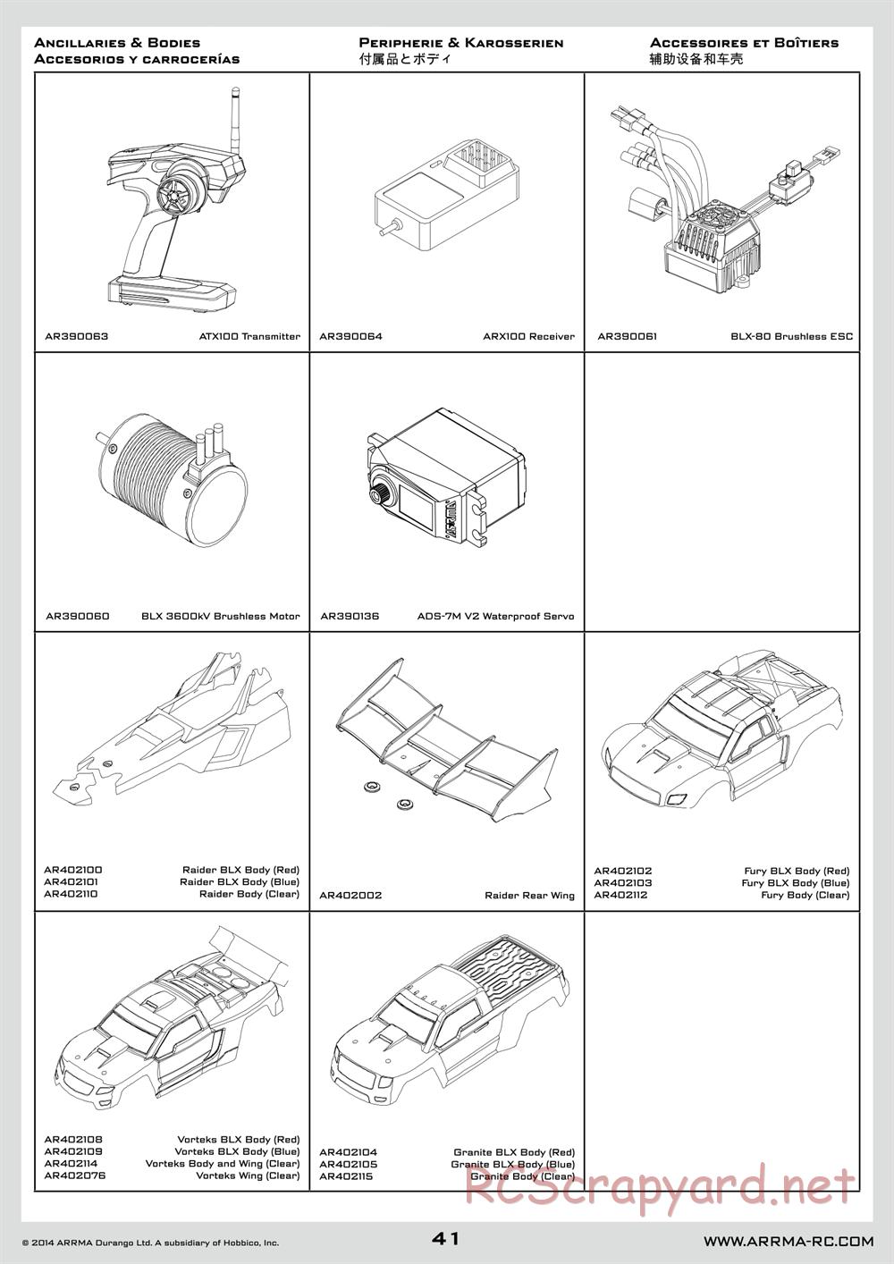 ARRMA - Granite BLX (2014) - Manual - Page 41