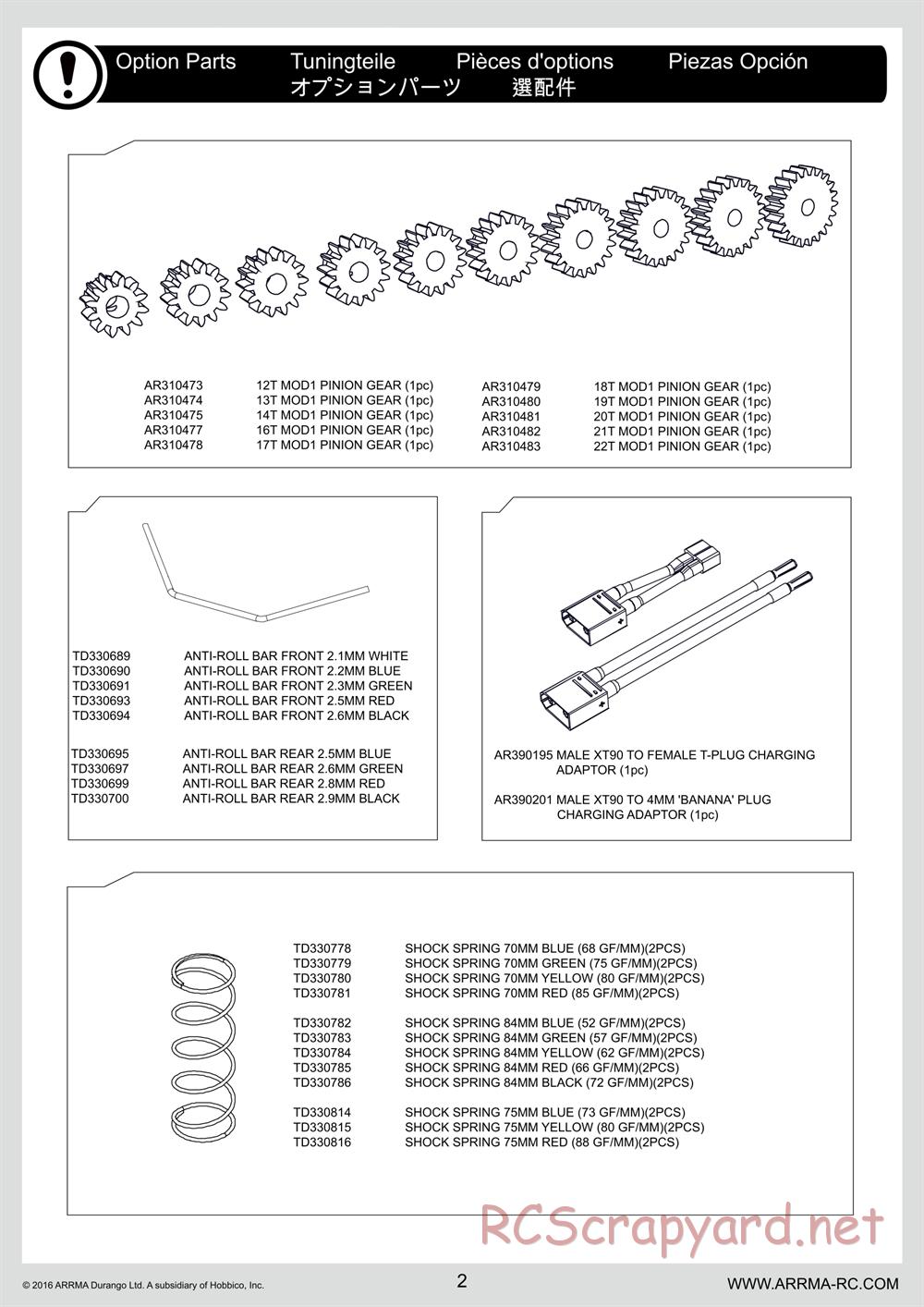 ARRMA - Senton 6S BLX (2016) - Manual - Page 2